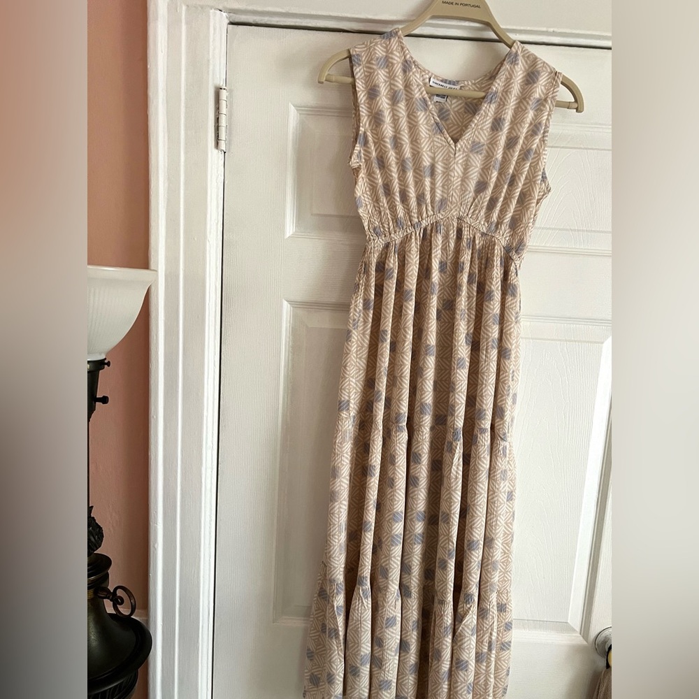 Sincerely Jules Beige Geometric Maxi Dress